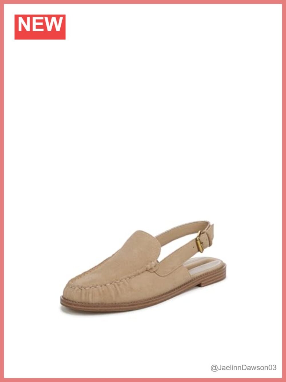 Round Toe Slingback Loafer Flats Leather Women's